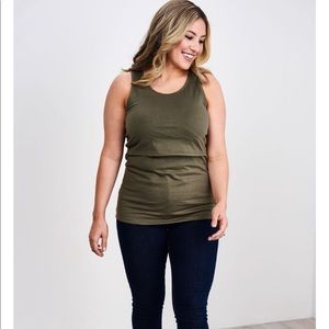 Latched Mama. Gray tank. Small.